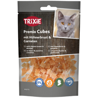 Kattensnacks - Baked Cubes met Kip & Garnalen