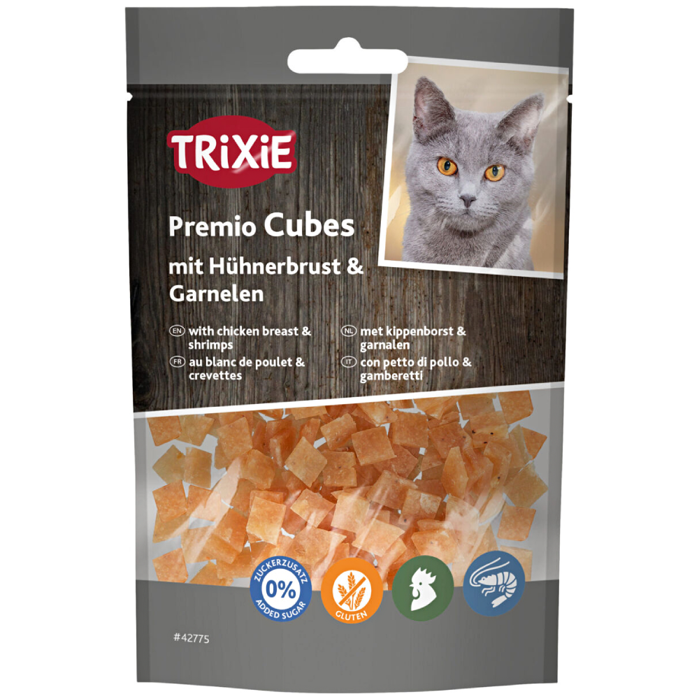 Kattensnacks - Baked Cubes met Kip & Garnalen